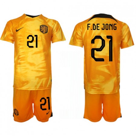 Nederland Frenkie de Jong 21 Kind Thuistenue WK voetbal 2022